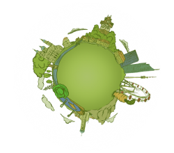 Symbolischer Veggie-Planet-Erdball